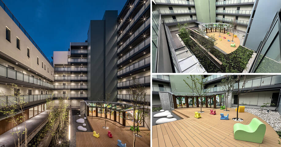 中庭のキッズスペース