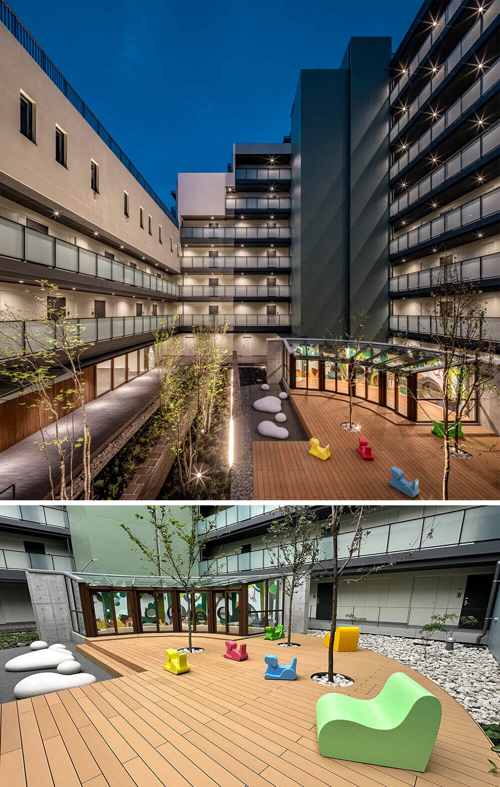 中庭のキッズスペース