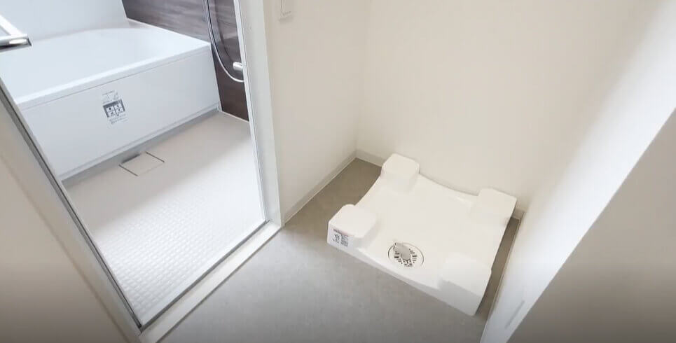 独立スペースに設けられている洗濯機置き場