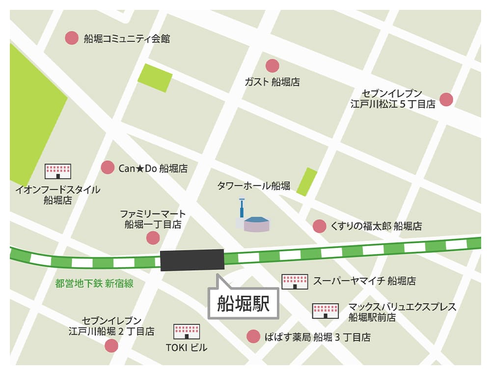 船堀駅周辺MAP