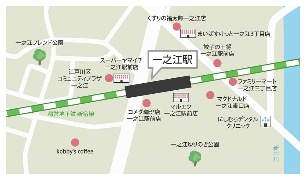 一之江駅周辺MAP