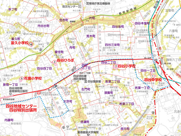 新宿区洪水ハザードマップ（洪水避難地図）
