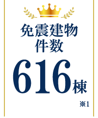 免震建物件数全国616棟